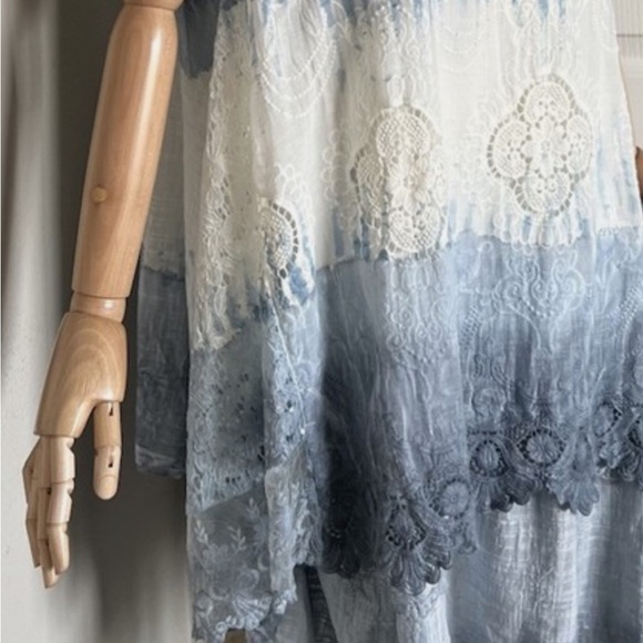 VASNA made in Italy Layered Eyelet Embroidered Tank Dress size 1X - Picture 3 of 9